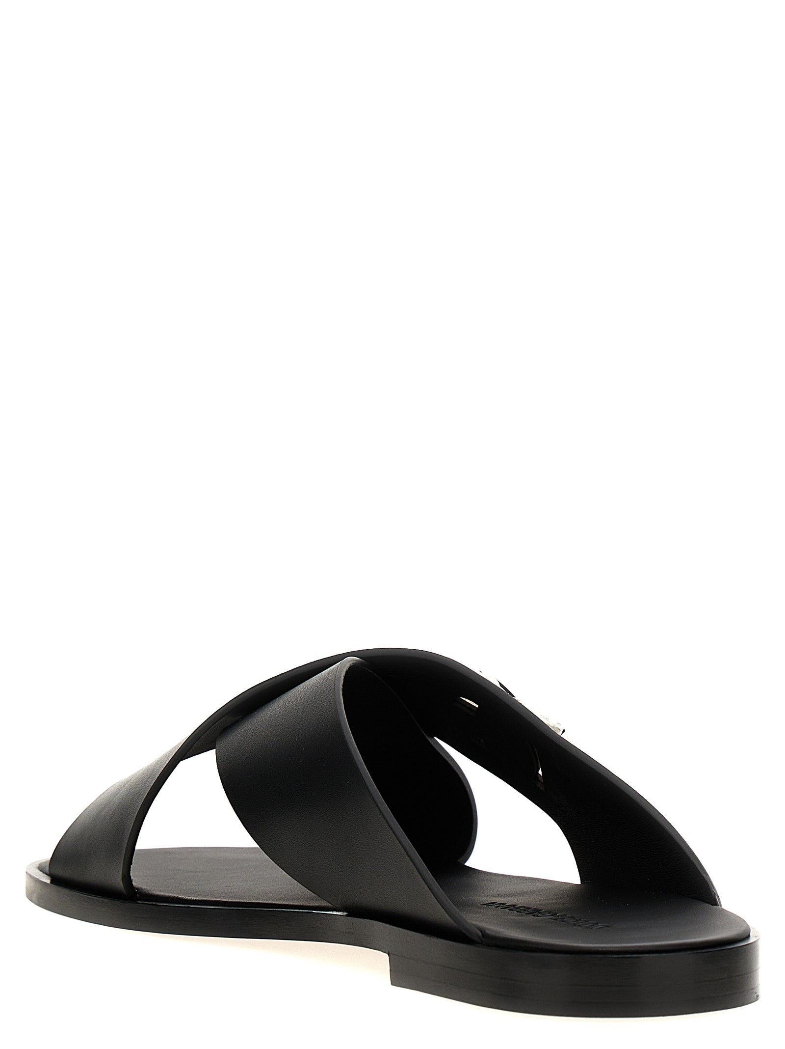 Dolce & Gabbana Logo Leather Sandals - Banlieue91 -