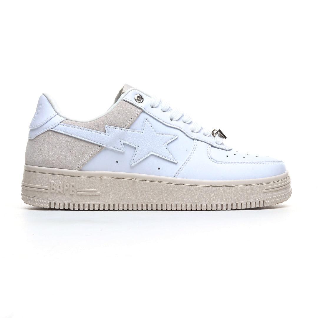 A Bathing Ape Bape Sta Low Suede Heel White - Banlieue91