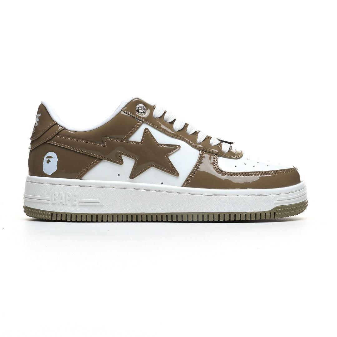 A Bathing Ape Bape Sta Patent Leather White Khaki - Banlieue91