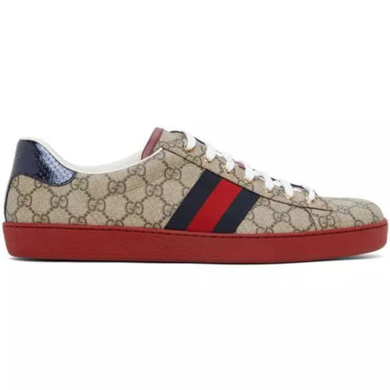Ace Supreme GG Guccissima Logo Web Stripe Flat Sneakers - Banlieue91