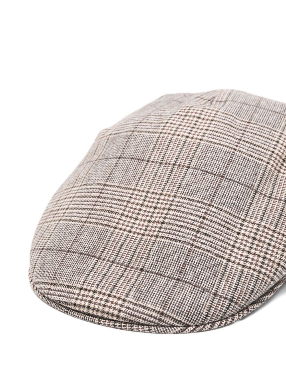 BORSALINO Wool Blend Checkered Cap with Flat Crown for Men - Banlieue91 -