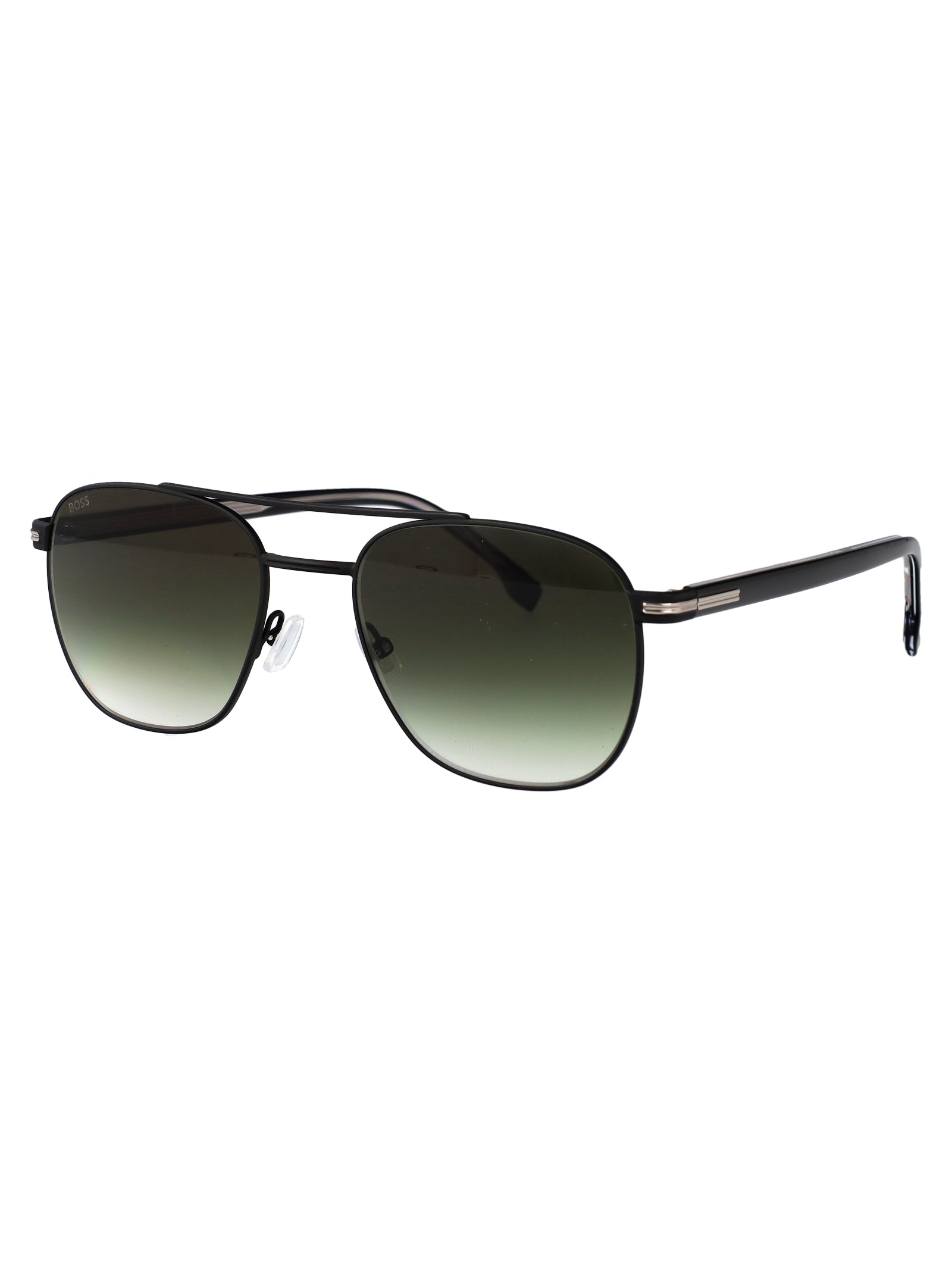 BOSS Matte Silver Black Stainless Steel Sunglasses for Men - Banlieue91 -