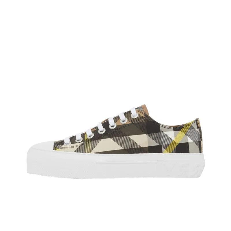 Burberry Exaggerated Check Cotton Sneakers Wheat - Banlieue91