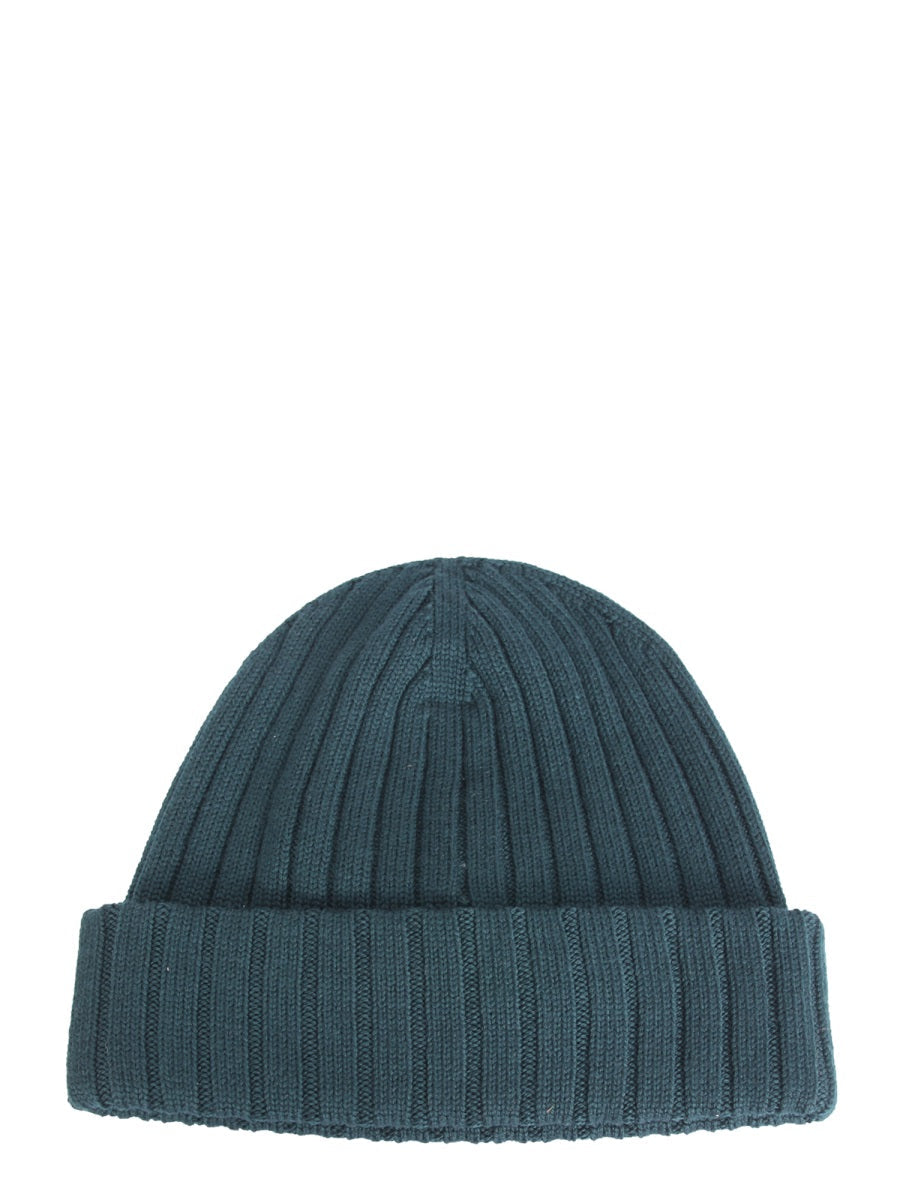 WOOLRICH Ribbed Wool Beanie with Logo Patch - Banlieue91 -