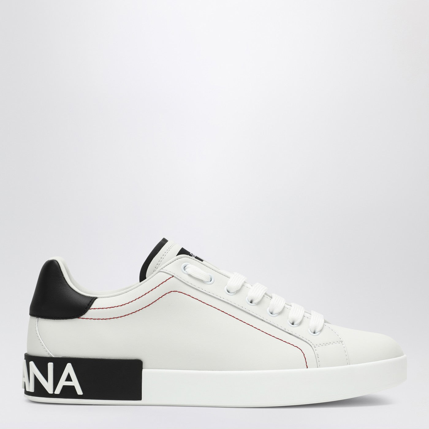 Dolce&Gabbana Portofino White/Black Leather Trainer - Banlieue91 -