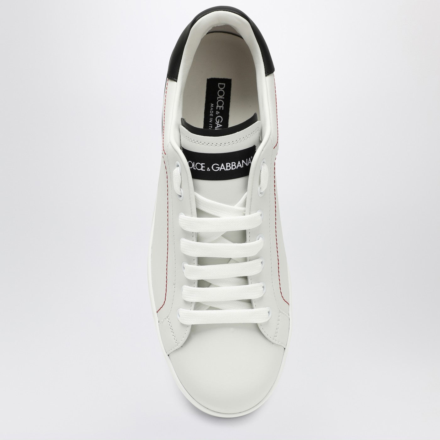 Dolce&Gabbana Portofino White/Black Leather Trainer - Banlieue91 -
