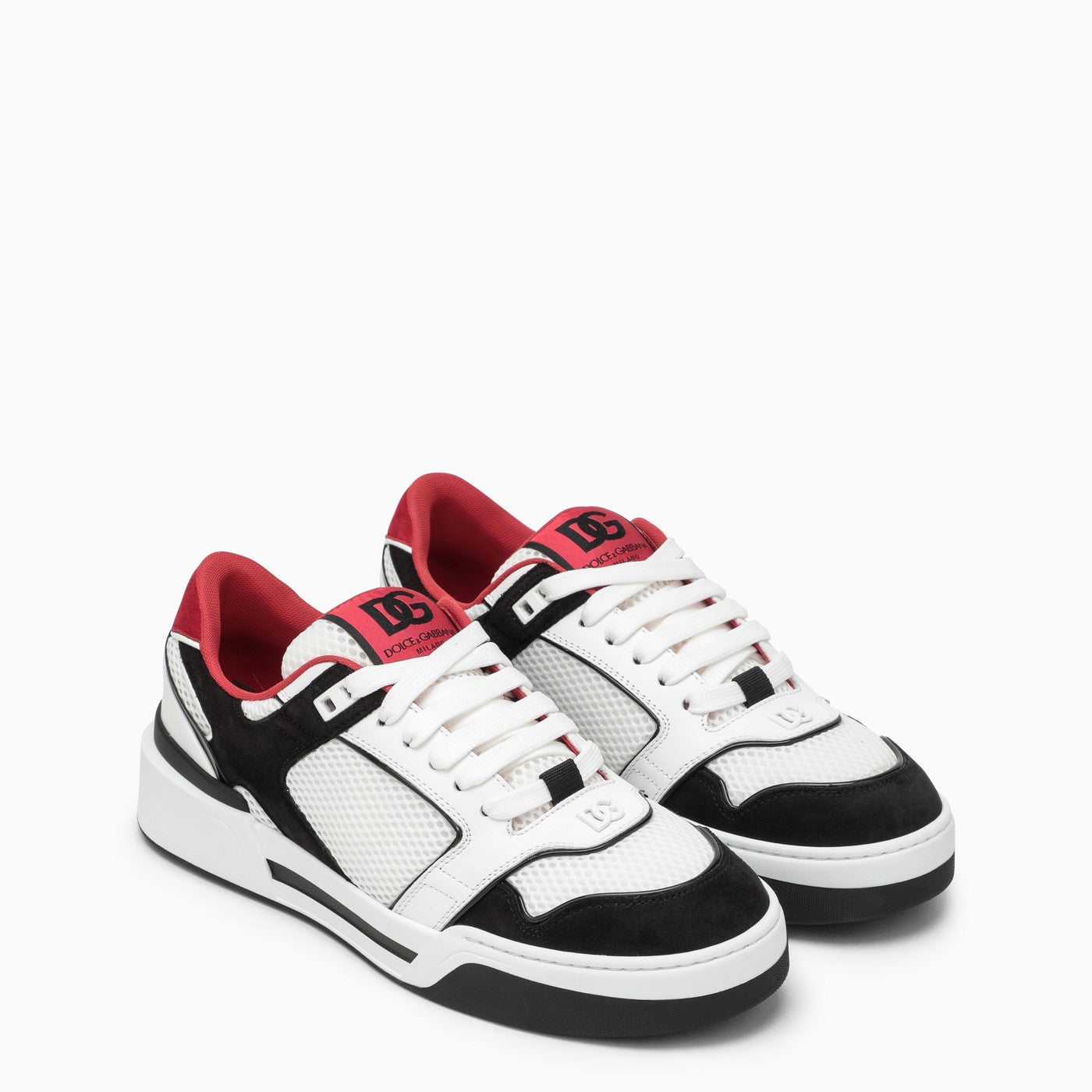 Dolce&Gabbana Black And White Leather Trainer - Banlieue91 -
