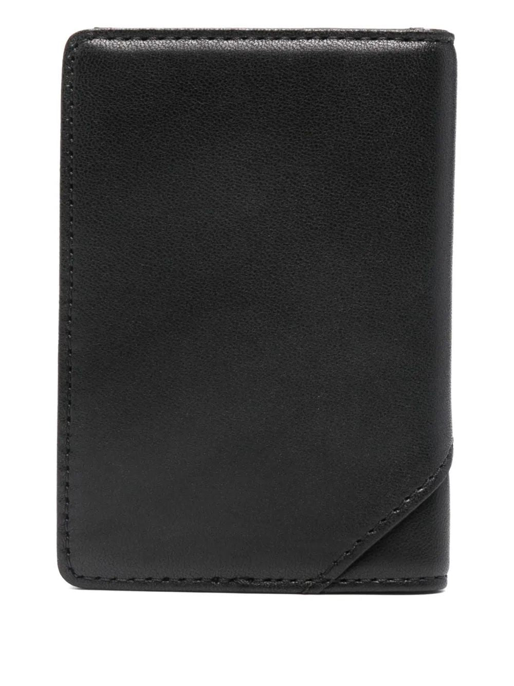 EMPORIO ARMANI Trifold Napa Leather Card Holder with Geometric Detail - Banlieue91 -