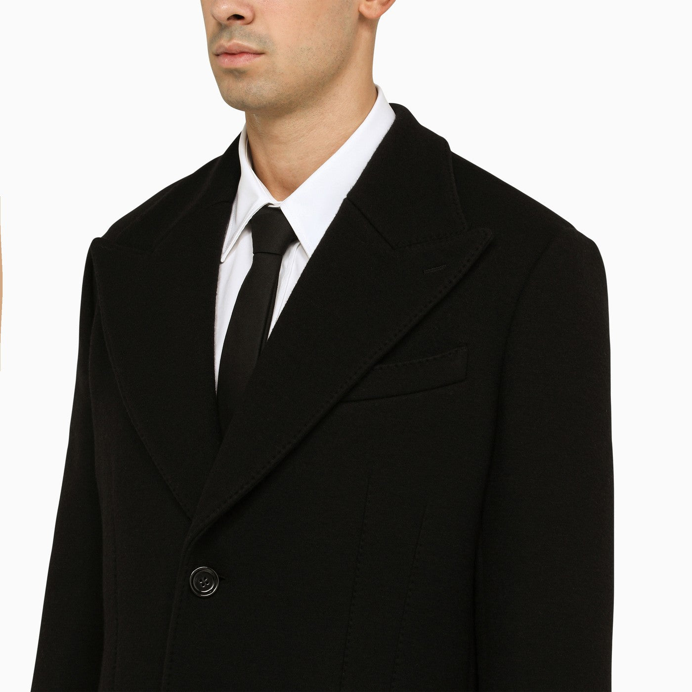 Dolce&Gabbana Black Wool Tailored Coat - Banlieue91 -