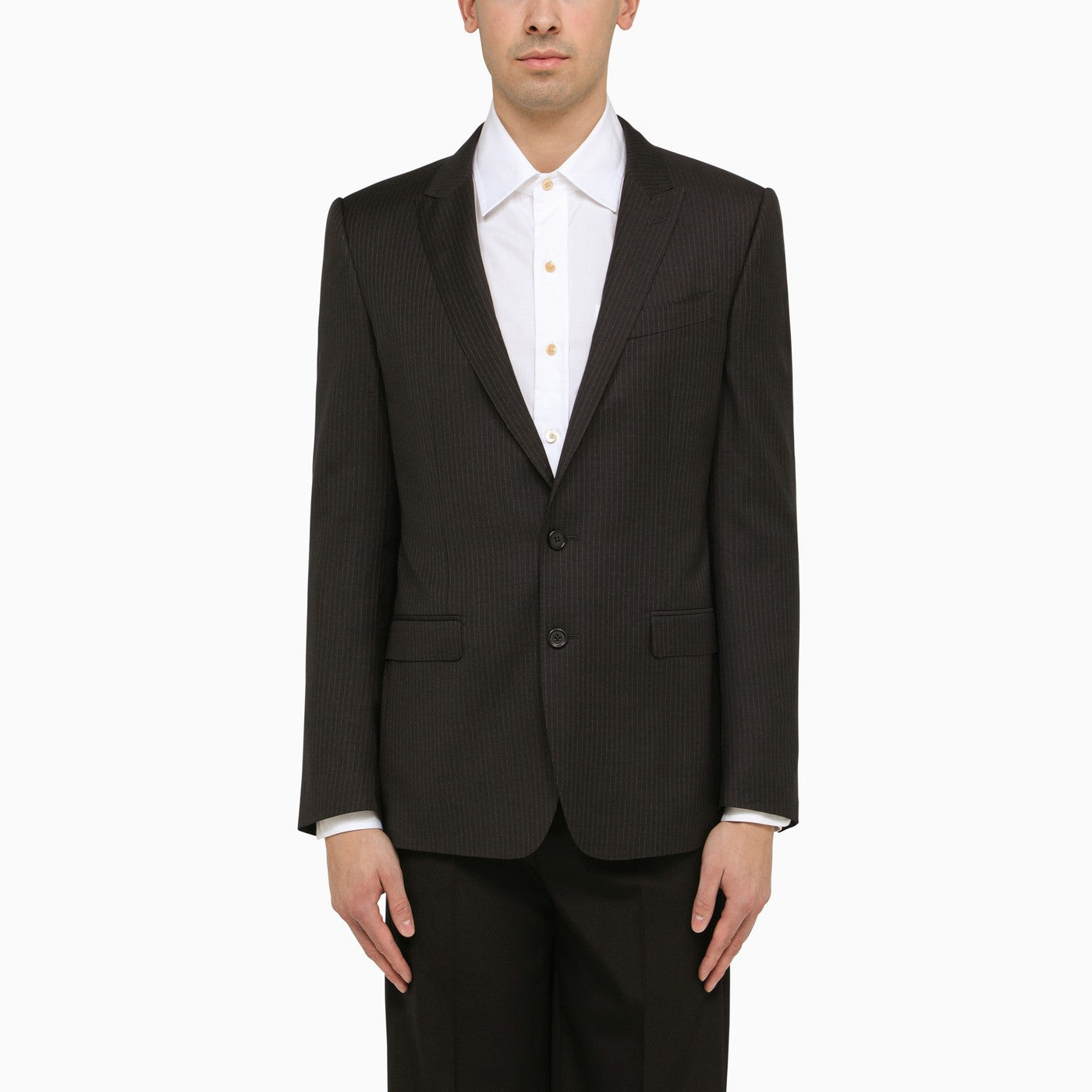 Dolce&Gabbana Dark Grey Single Breasted Pinstripe Jacket - Banlieue91 -