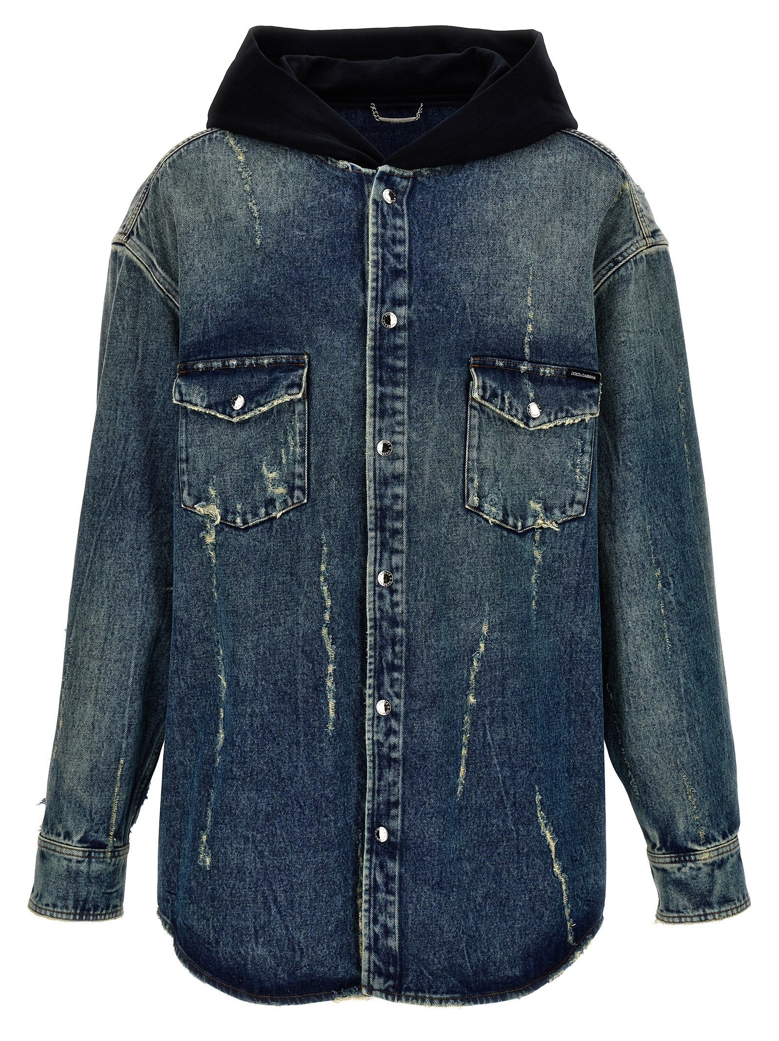 Dolce & Gabbana Denim Hooded Overshirt - Banlieue91 -