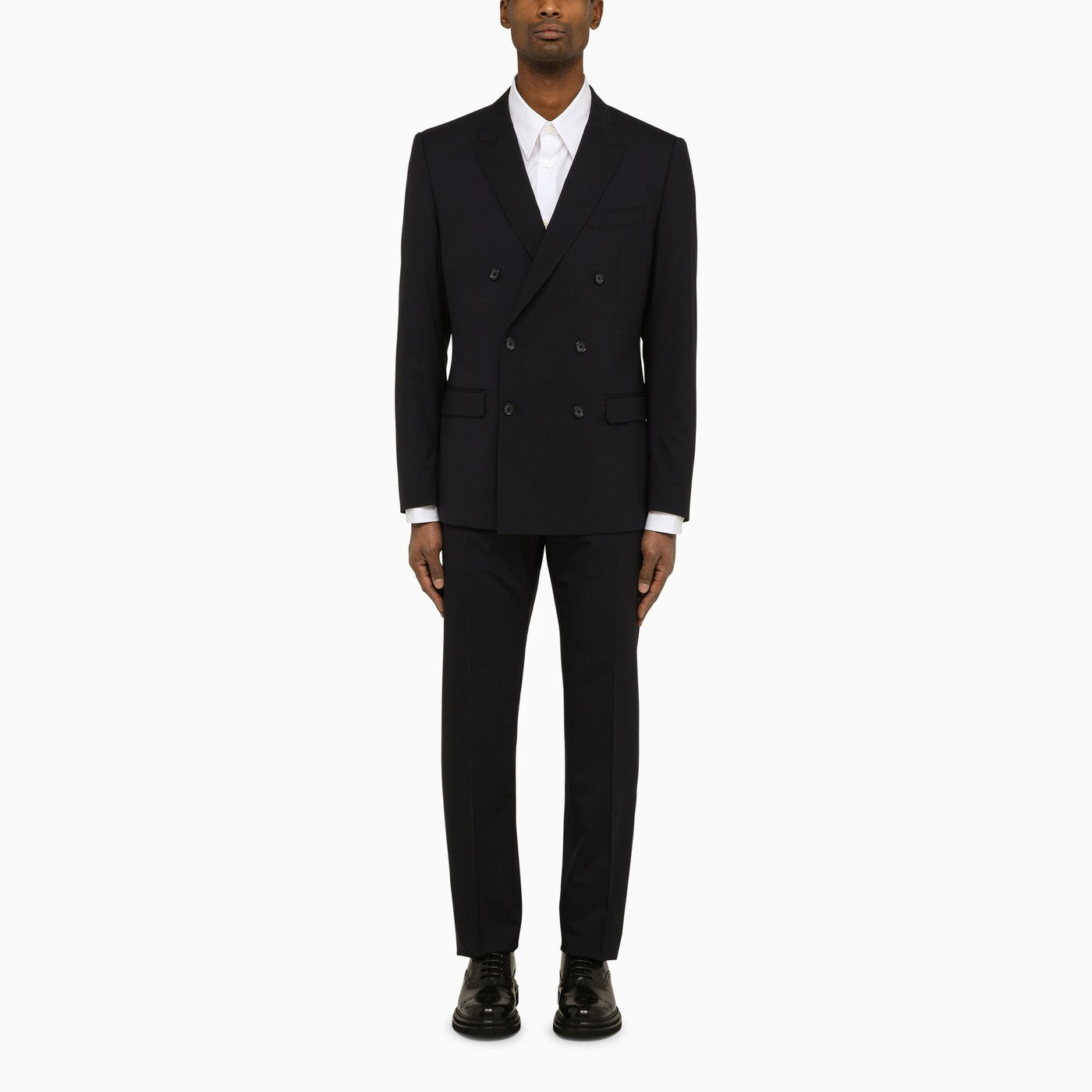Dolce&Gabbana Dark Blue Wool Double Breasted Suit - Banlieue91 -