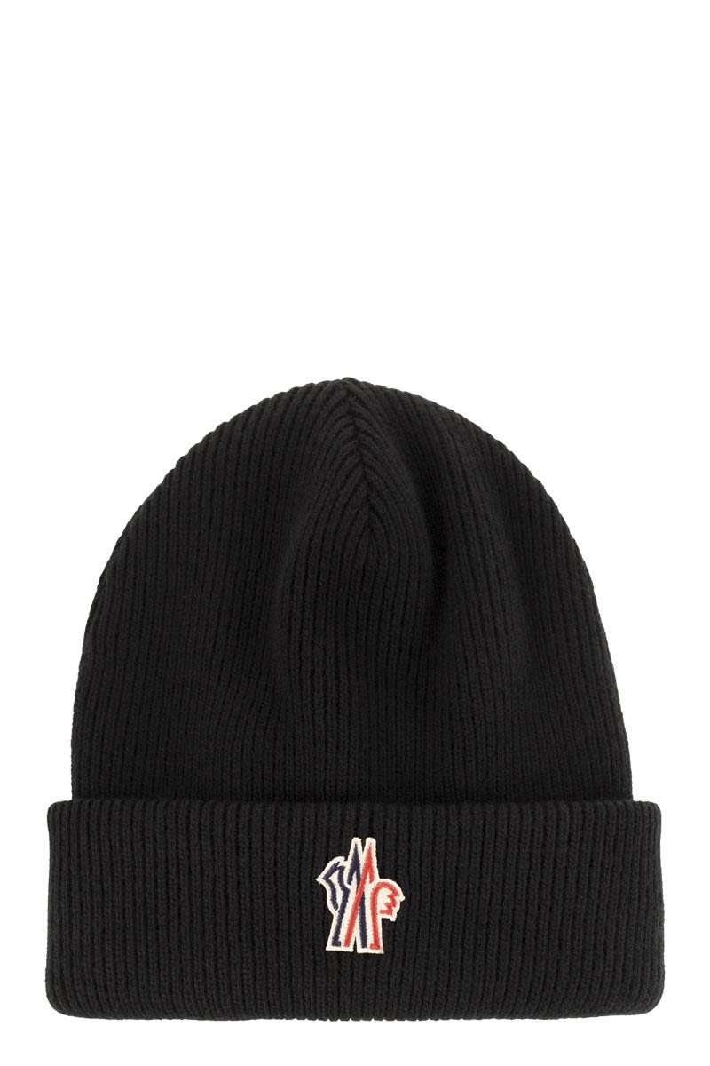 MONCLER GRENOBLE Wool Beanie with Logo Patch - Banlieue91 -