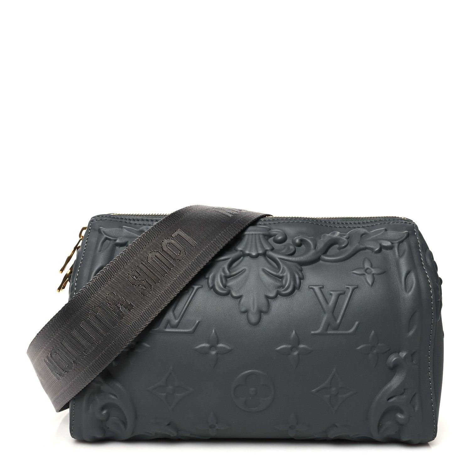 Louis Vuitton Calfskin Debossed Monogram Versailles City Keepall Dark Shadow Grey - Banlieue91