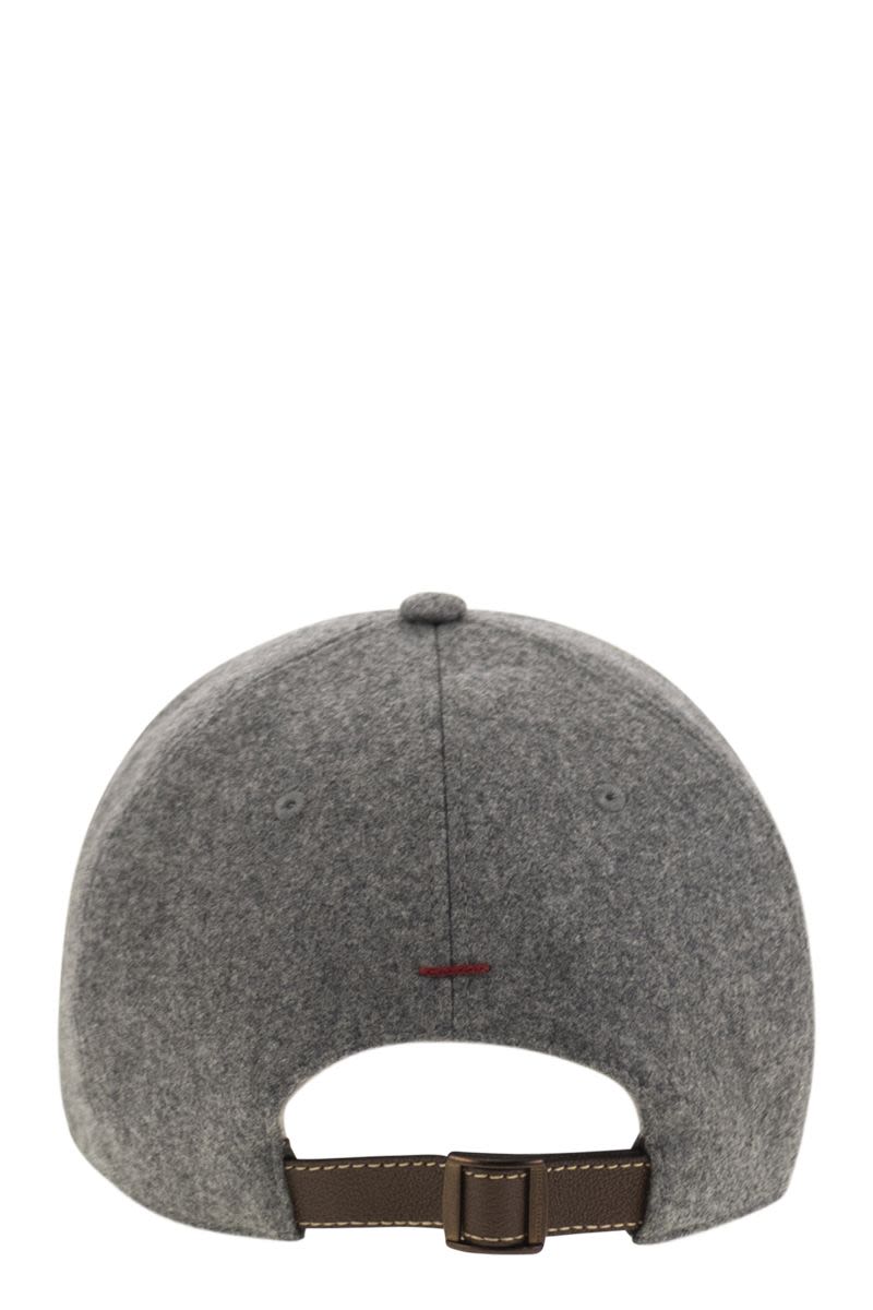 BRUNELLO CUCINELLI Virgin Wool Flannel Baseball Cap with Embroidered Logo - Banlieue91 -