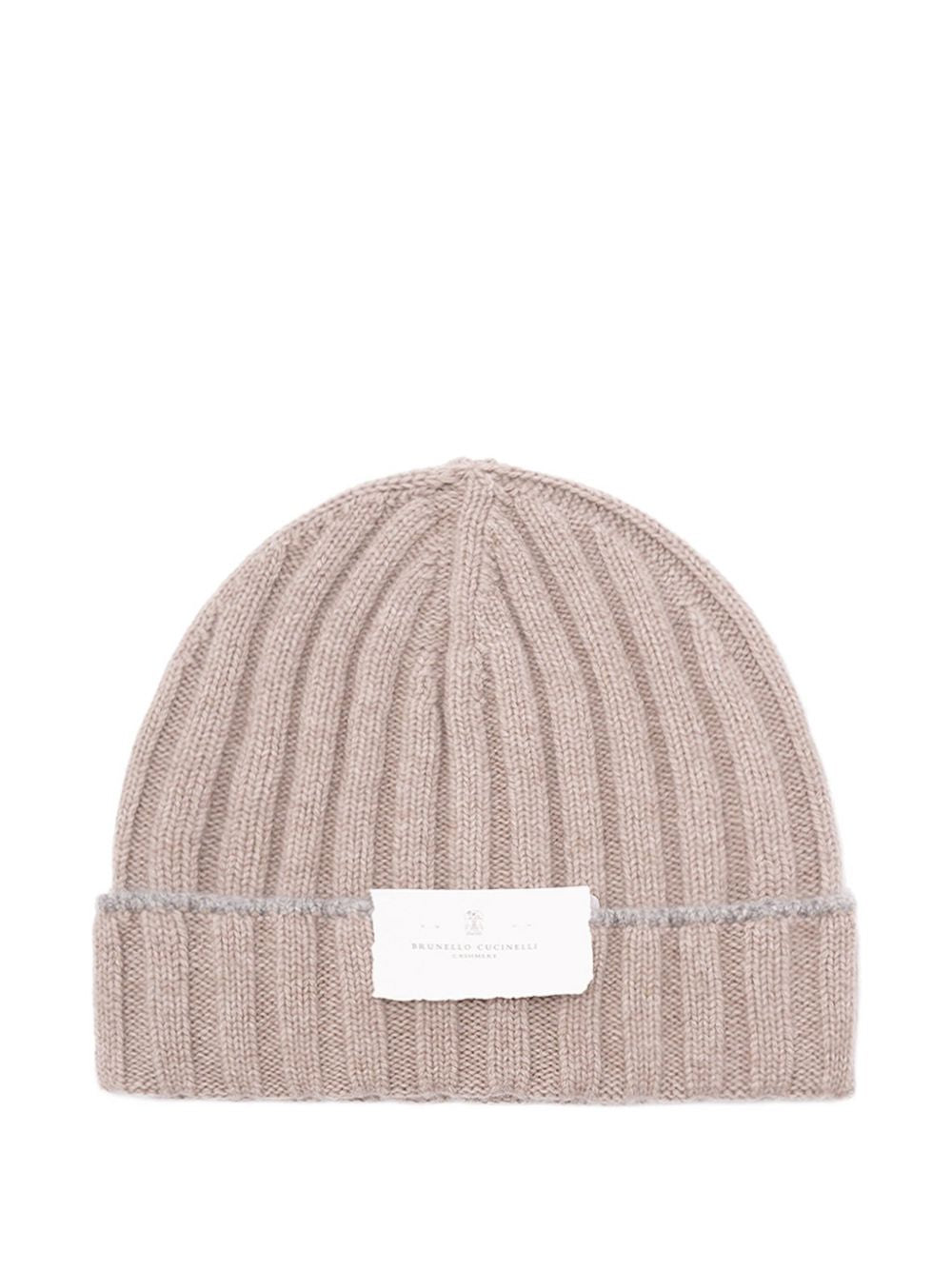 BRUNELLO CUCINELLI Cashmere Beanie with Folded Cuff and Logo Patch - Banlieue91 -