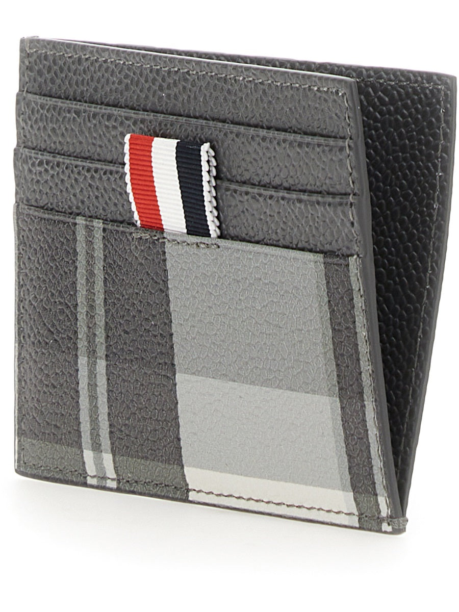 THOM BROWNE Mini Card Holder with Iconic Striped Grosgrain Tab - Banlieue91 -