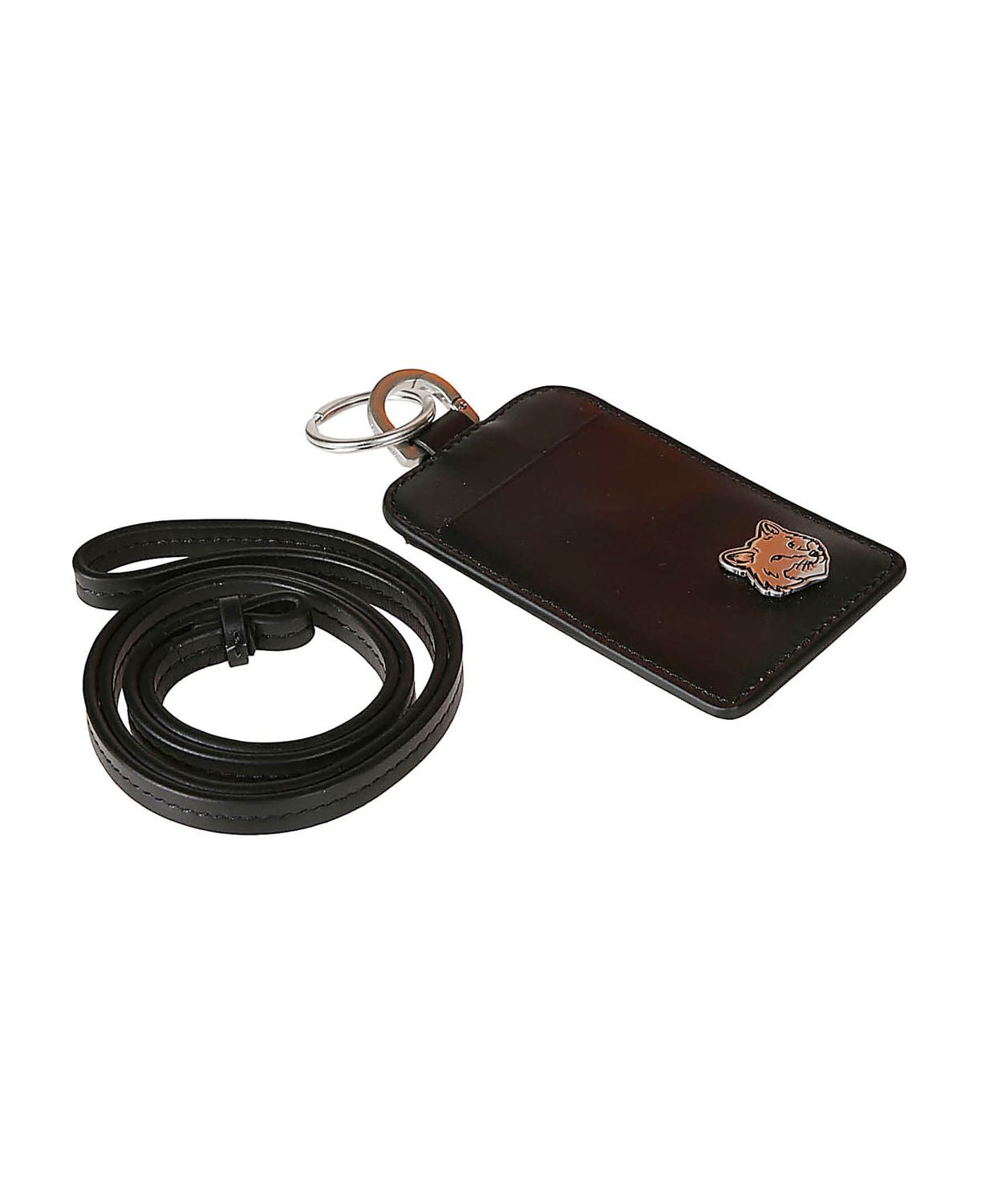 MAISON KITSUNÉ Mini Fox Head Leather Neck Cardholder - Banlieue91 -