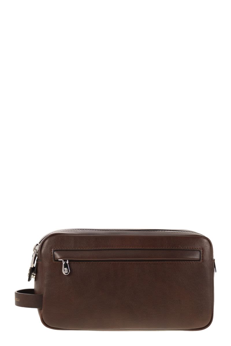 BRUNELLO CUCINELLI Mini Leather Beauty Case with Double Zip - Banlieue91 -