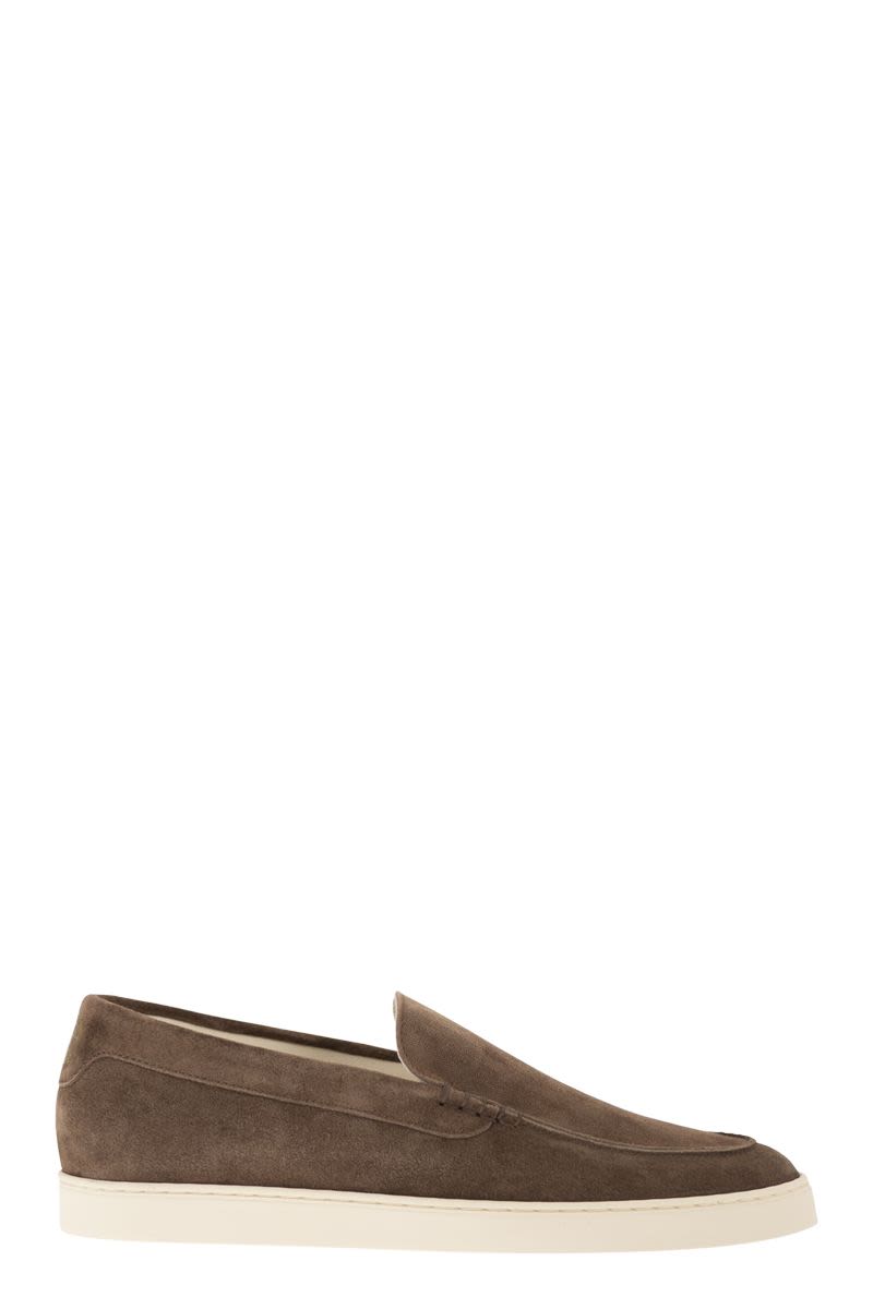 BRUNELLO CUCINELLI Chevron-Effect Suede Moccasin Trainers - Banlieue91 -