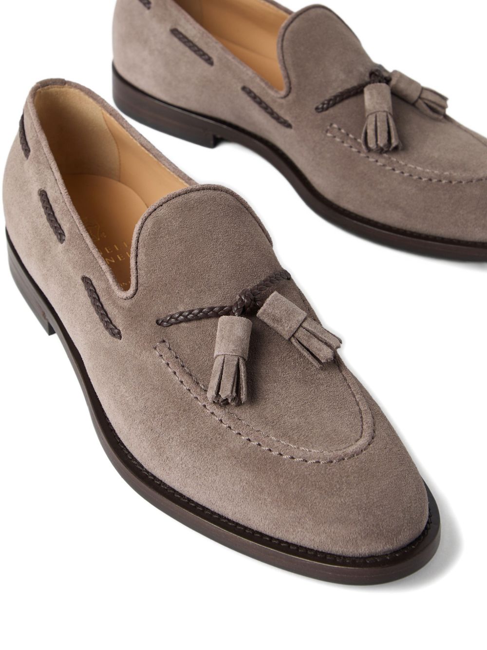 BRUNELLO CUCINELLI Men's Suede Loafers with Tassel Embellishment - Banlieue91 -