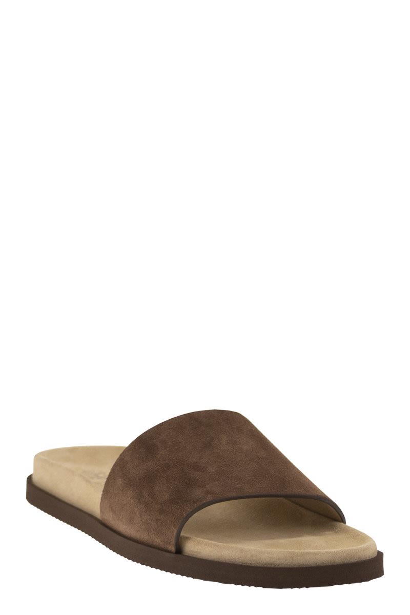 BRUNELLO CUCINELLI Flat Suede Sandals for Men - Banlieue91 -