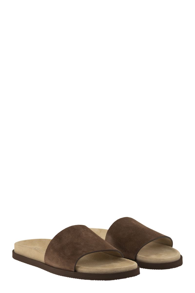 BRUNELLO CUCINELLI Flat Suede Sandals for Men - Banlieue91 -