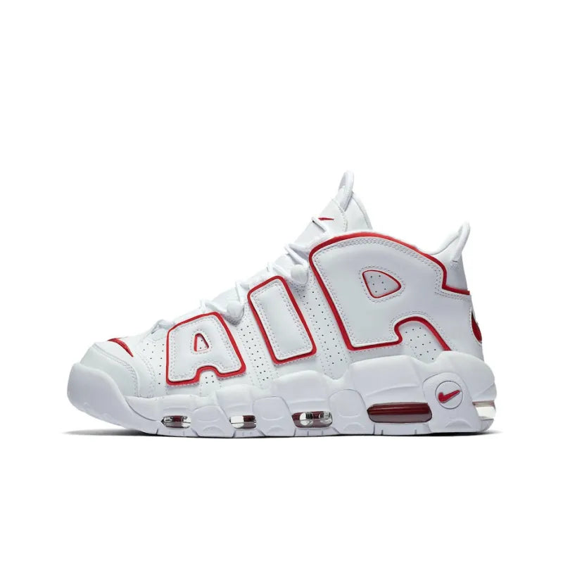 Nike Air More Uptempo White Varsity Red Outline - Banlieue91