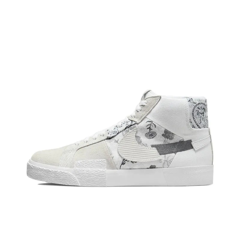 Nike Sb Zoom Blazer Mid Premium Floral White Grey - Banlieue91