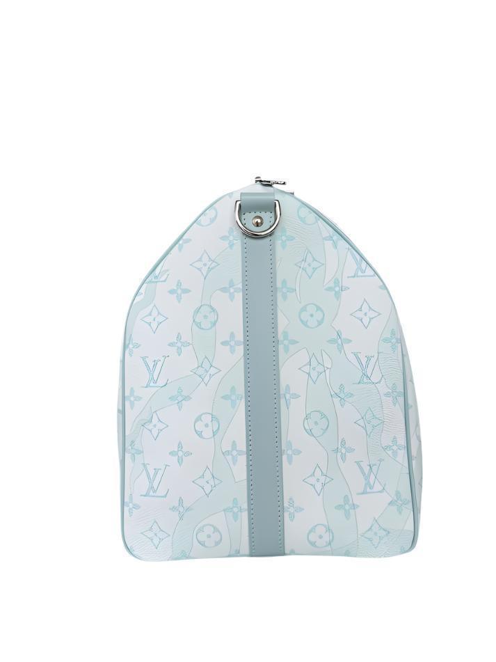 Louis Vuitton White & Blue Aquagarden Monogram Keepall 50 - Banlieue91