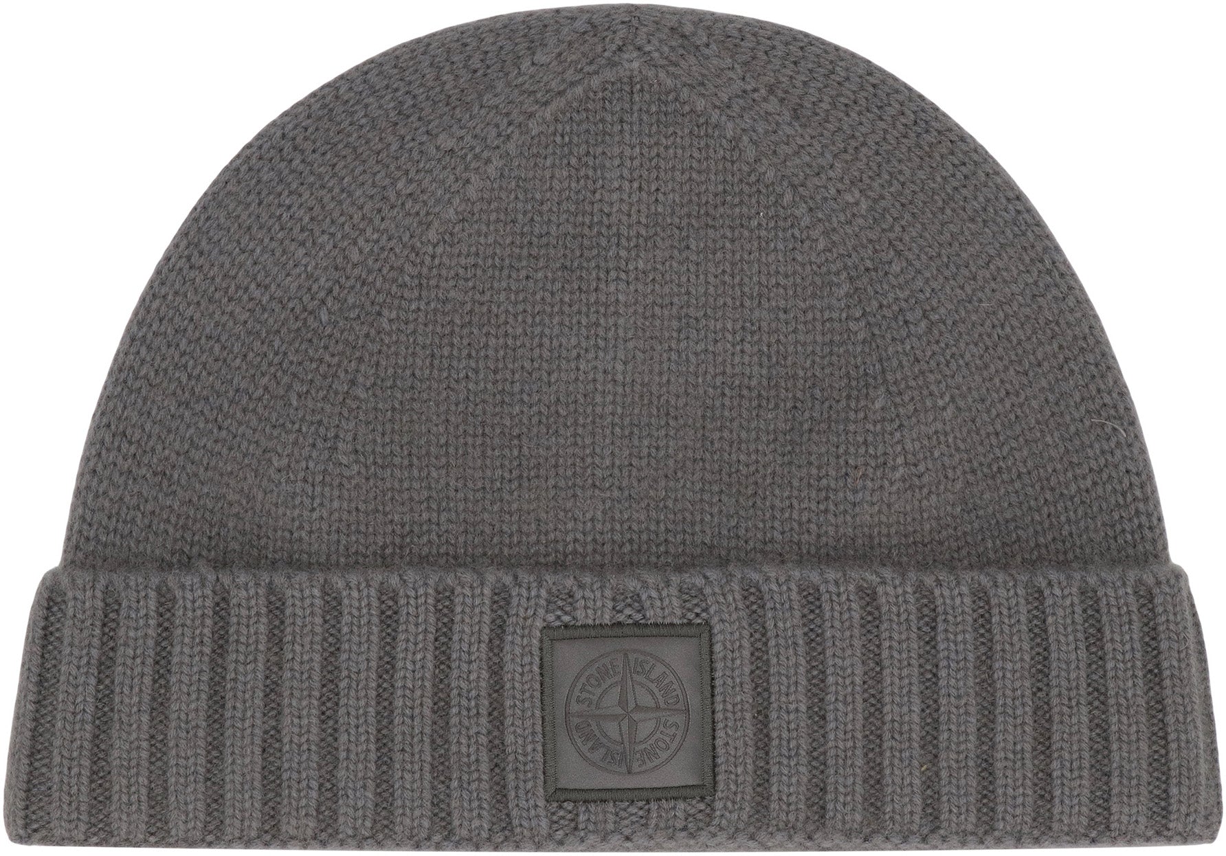 STONE ISLAND Cashmere Hat with Ribbed Cuff and Monochrome Logo - Banlieue91 -