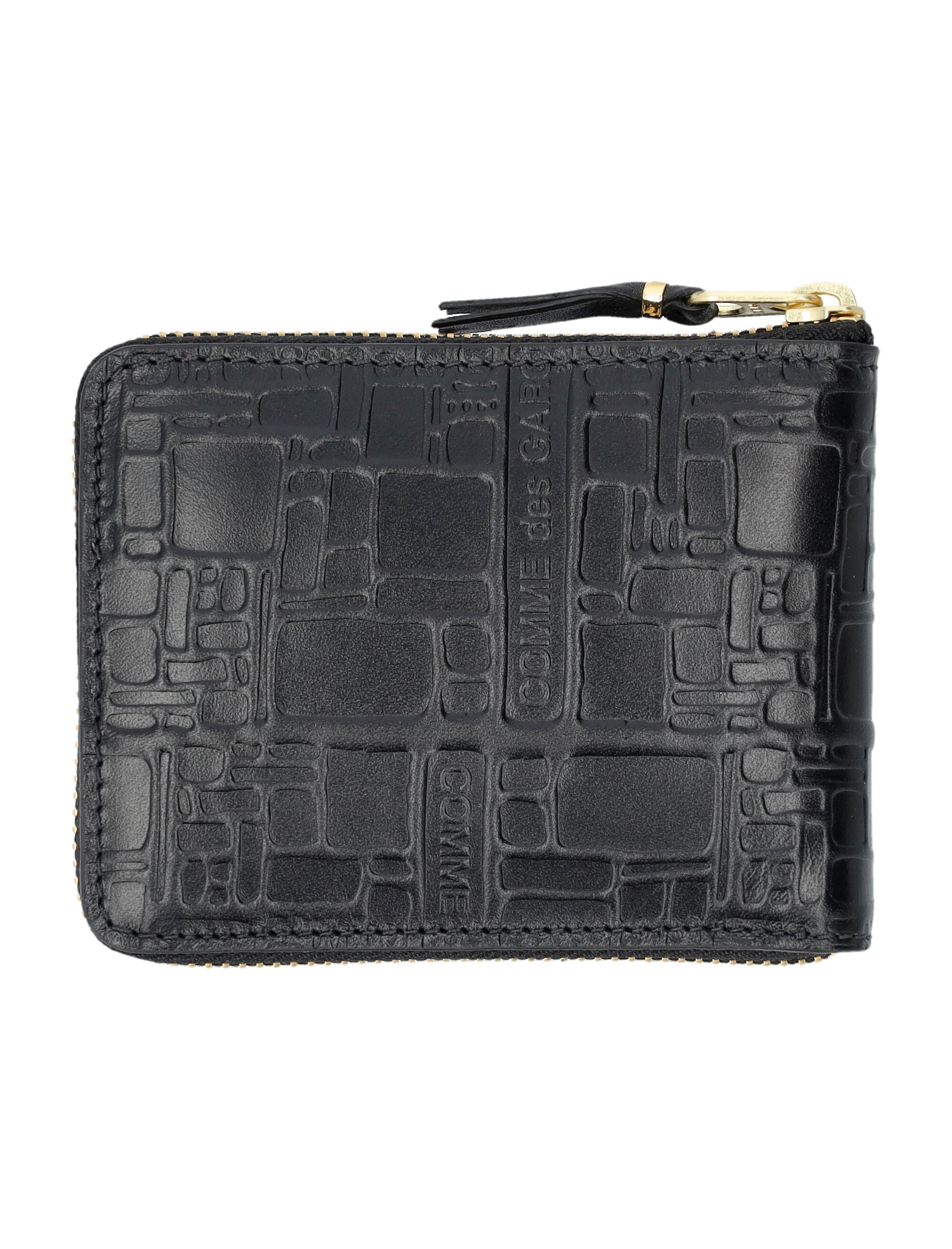 COMME DES GARÇONS WALLET Mini Embossed Logotype Wallet with All-Around Zip Closure - Banlieue91 -
