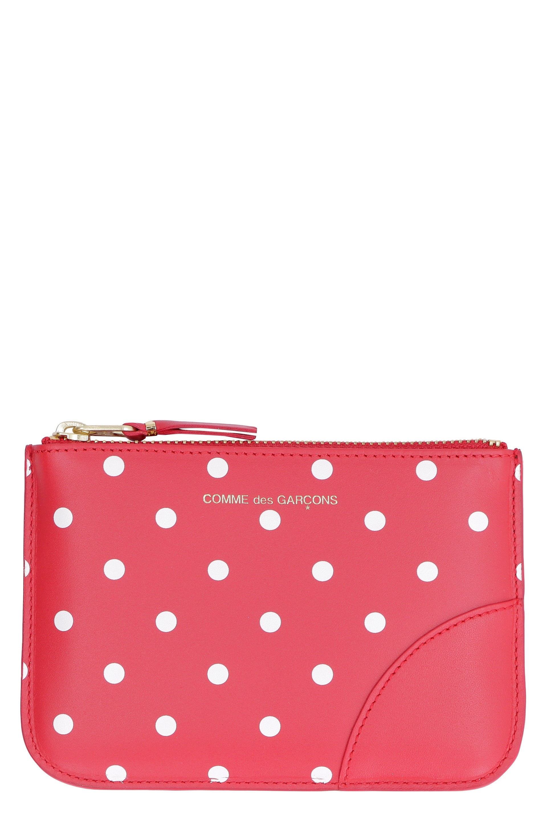 COMME DES GARÇONS WALLET Logo Detail Mini Flat Leather Pouch Handbag - Banlieue91 -