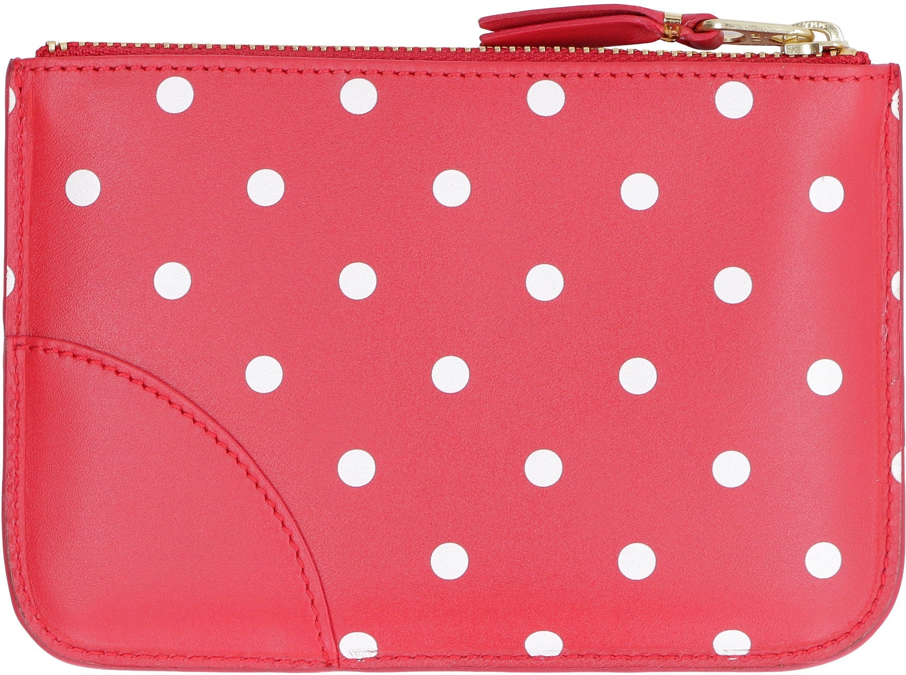 COMME DES GARÇONS WALLET Logo Detail Mini Flat Leather Pouch Handbag - Banlieue91 -
