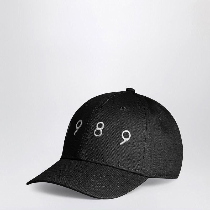Black baseball cap with white embroidered numbers 1989, streetwear accessory