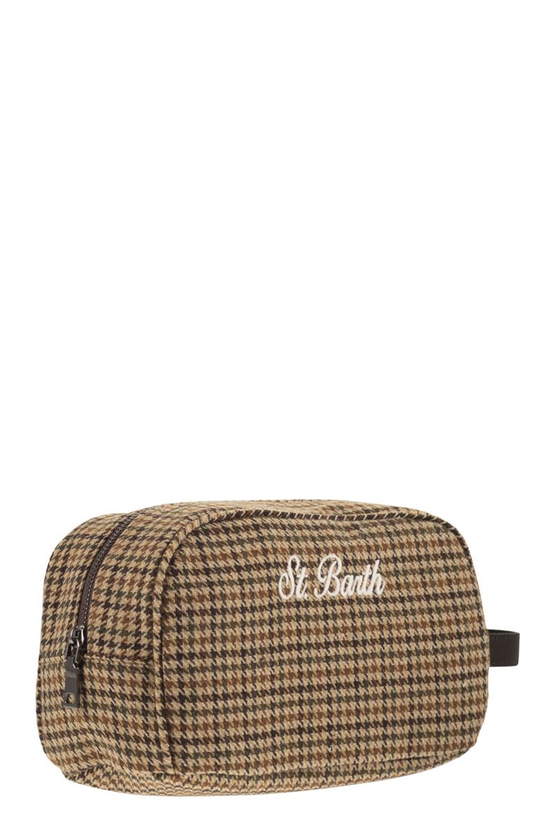 MC2 SAINT BARTH Mini Houndstooth Wool Blend Beauty Case - FW25 - Banlieue91 -