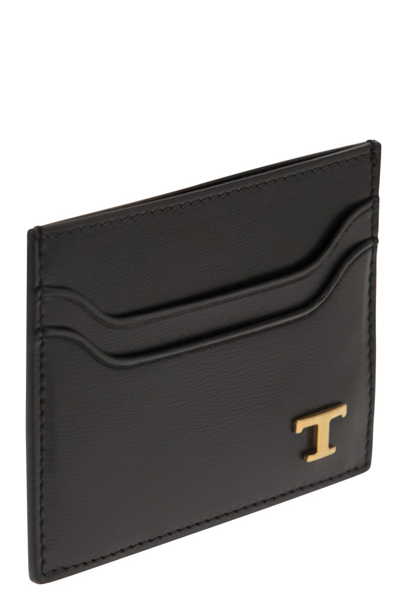 TOD'S Leather Card Holder with Timeless Logo - Mini Size - Banlieue91 -