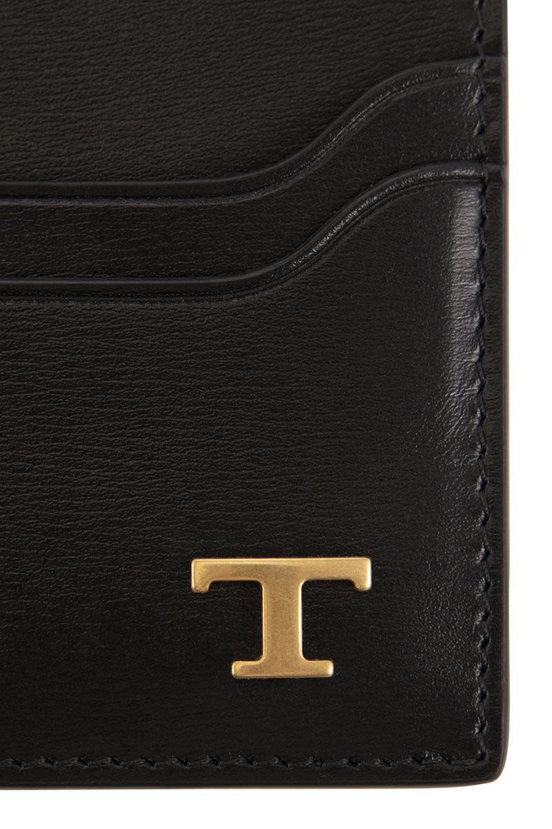 TOD'S Leather Card Holder with Timeless Logo - Mini Size - Banlieue91 -