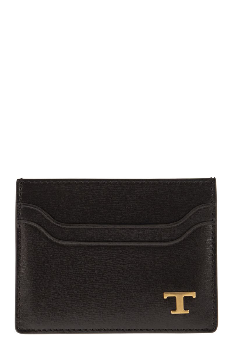 TOD'S Mini Leather Card Holder with Timeless Logo - Banlieue91 -