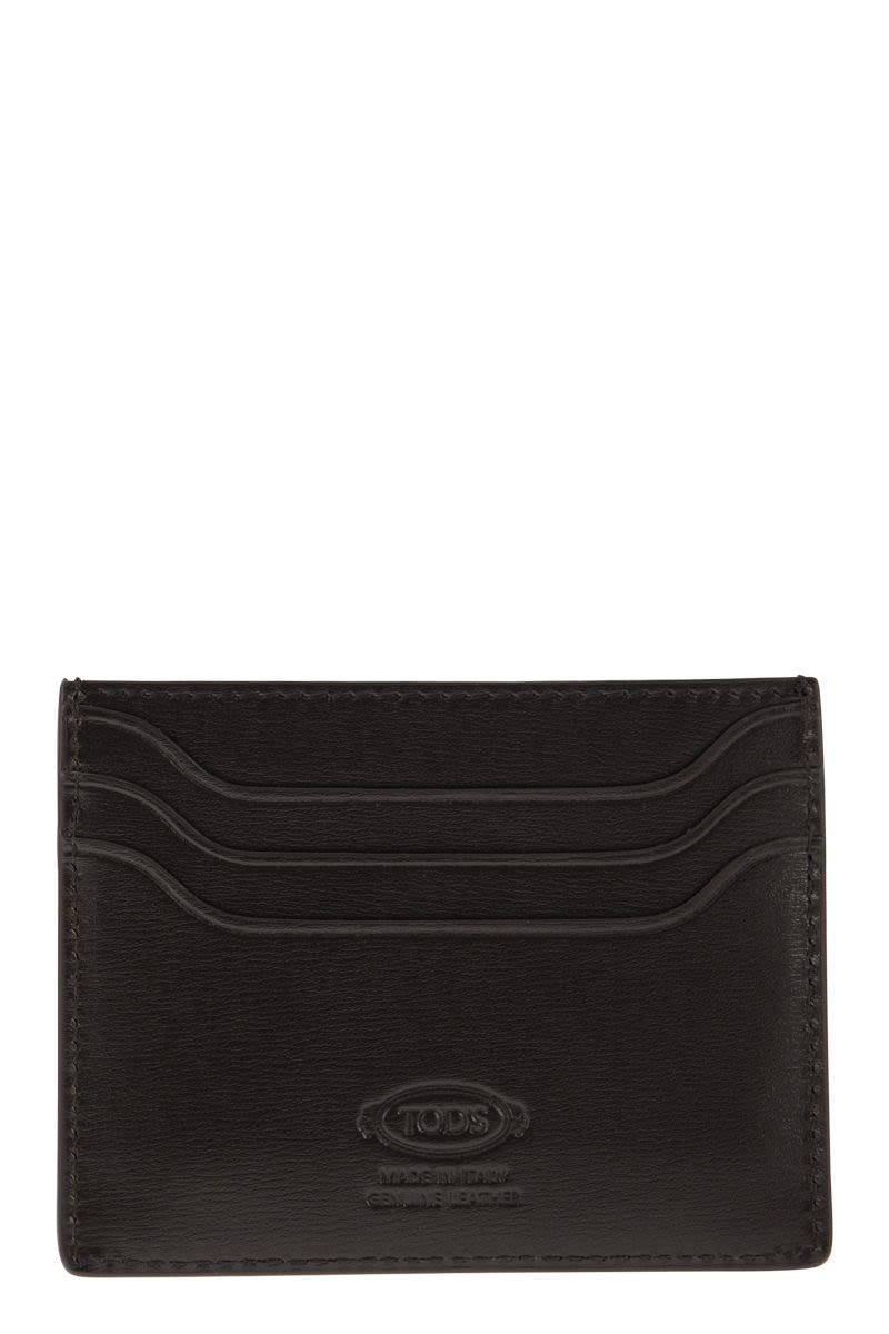TOD'S Mini Leather Card Holder with Timeless Logo - Banlieue91 -