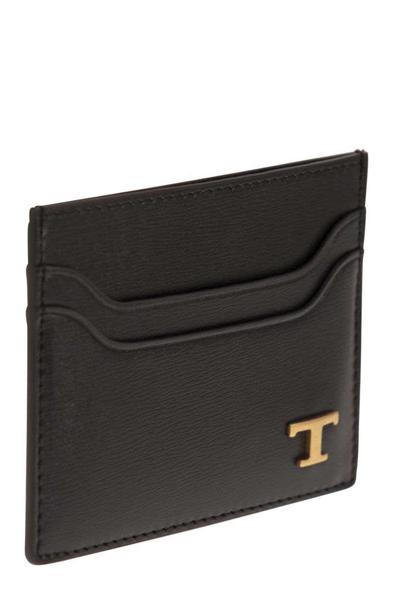 TOD'S Mini Leather Card Holder with Timeless Logo - Banlieue91 -