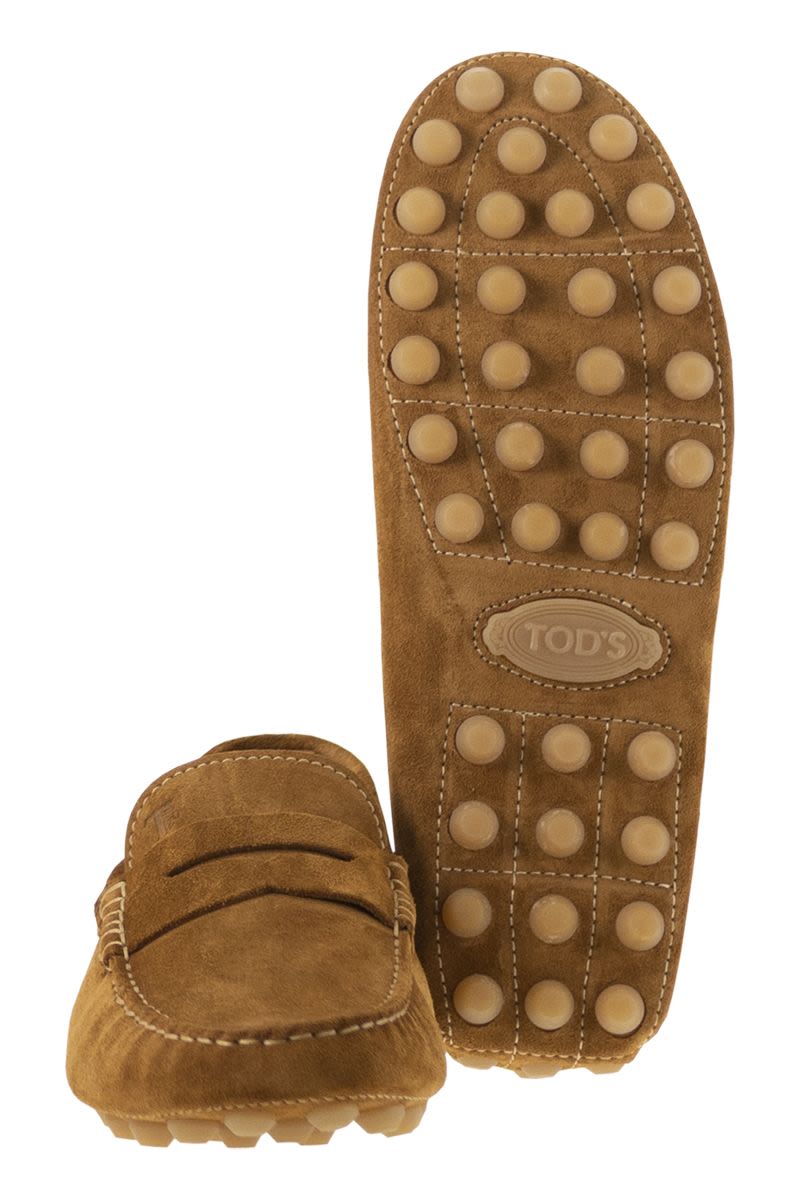 TOD'S Men's Suede Moccasin with Embossed Monogram - 2 cm Heel - Banlieue91 -
