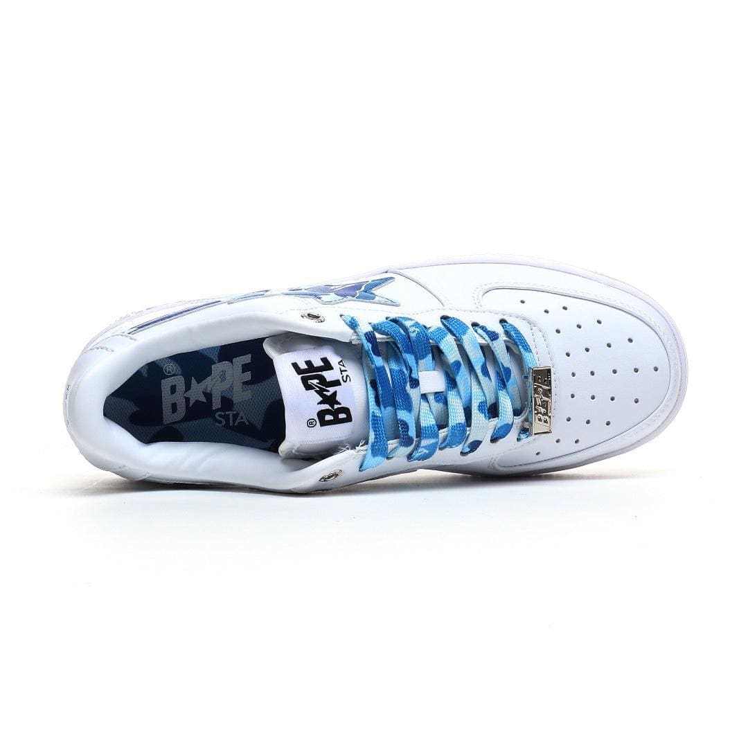 A Bathing Ape Bape Sta Low Camo White Blue Sneakers | Banlieue91