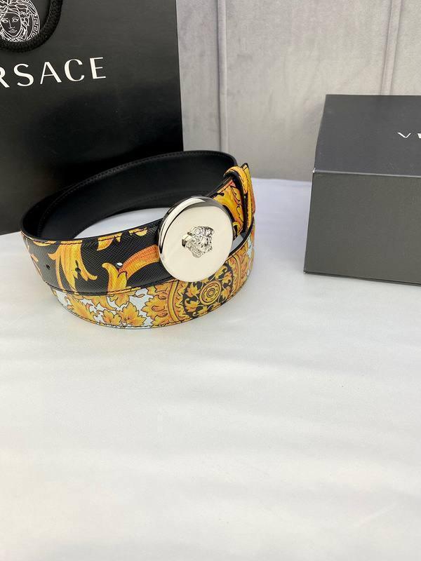 Versace MEDUSA BIGGIE ENAMEL LEATHER BELT - Banlieue91