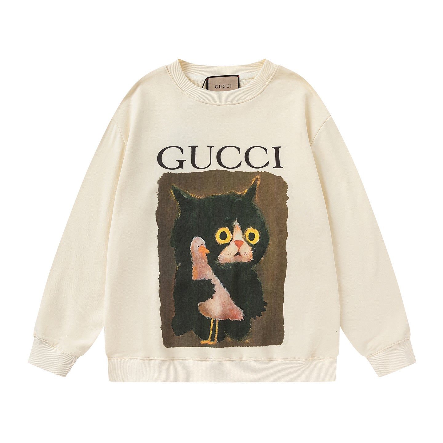GUCCI Beige Cotton Jersey Sweatshirt New & Authentic