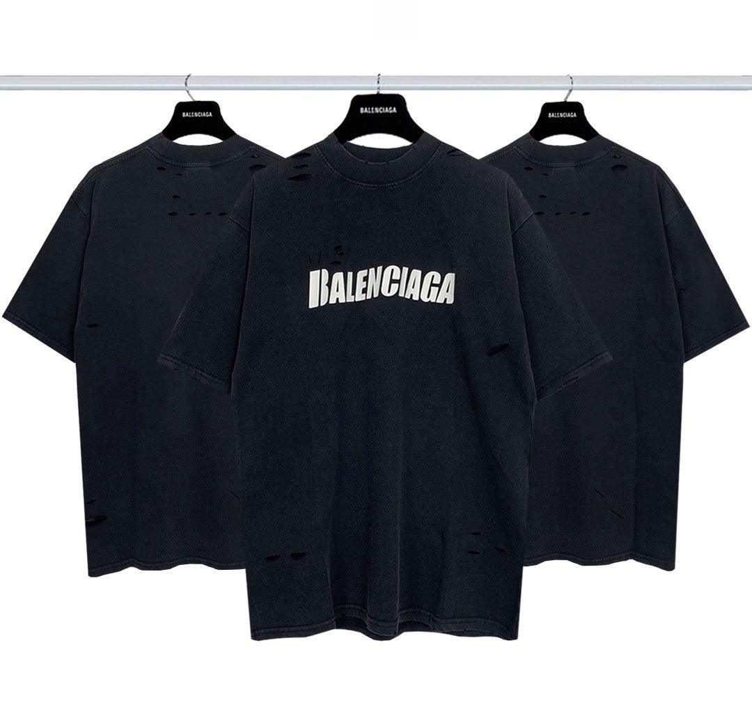 Balenciaga Black T-Shirt Without Collar - Banlieue91