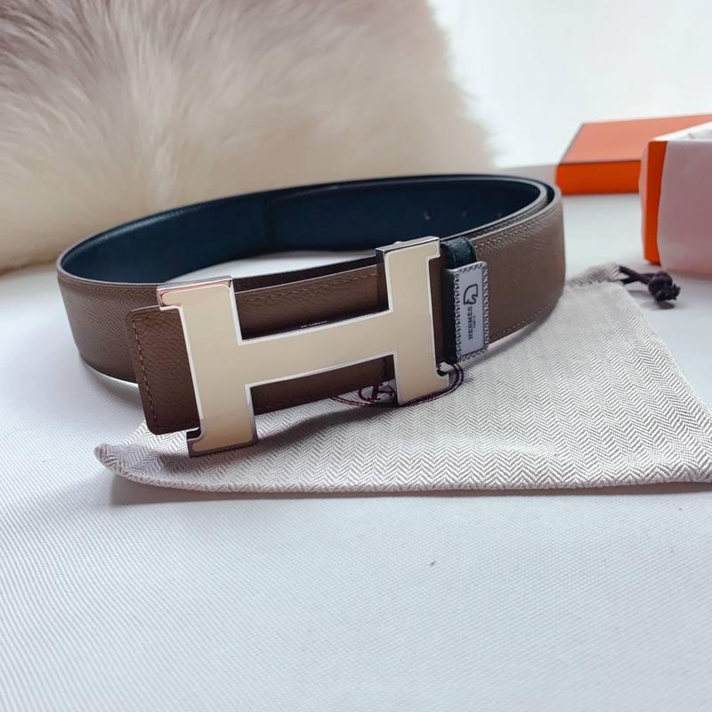 Hermes Men Beige Buckle Belt 'Brown' - Banlieue91