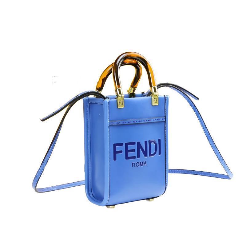 Fendi Vitello King Plexiglass Logo Embossed Mini Fendi Sunshine Shopper Tote - Banlieue91