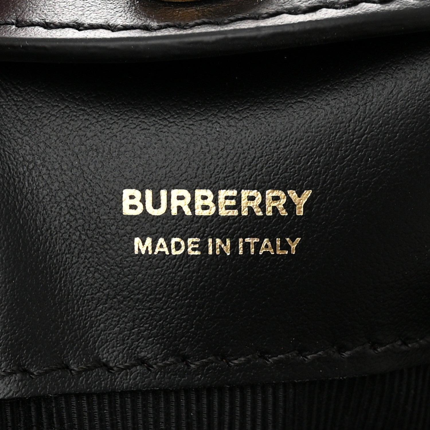 Burberry Calfskin Monogram Motif TB Bucket Black - Banlieue91