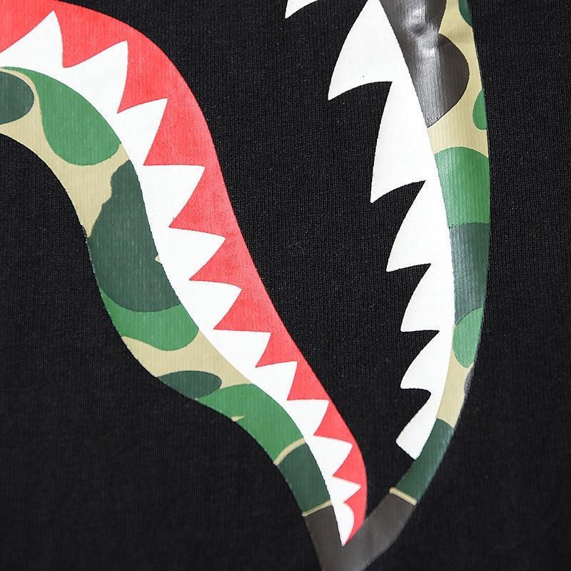 BATHING APE Black T-SHORT SLEEVE TEE 1ST CAMO SHARK TEE - Banlieue91